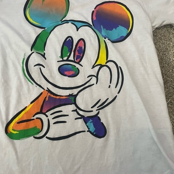 Disney Colorful Mickey Mouse Graphic Tee T-Shirt Small 3/5 - Picture 2 of 4